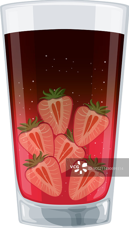 清爽草莓苏打饮品图片素材