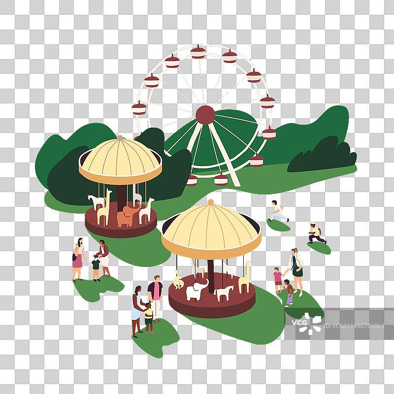 人们在游乐园玩耍图片素材