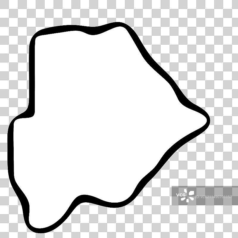 博茨瓦纳简化地图图片素材