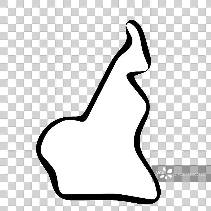 喀麦隆简化地图图片素材