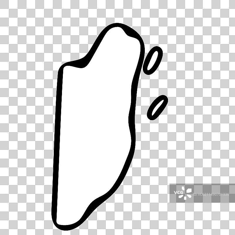 伯利兹简化地图图片素材