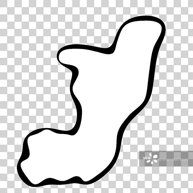 刚果共和国简易地图图片素材
