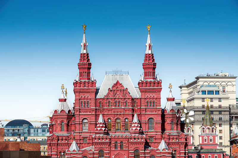 俄罗斯莫斯科红场风光--国家历史博物馆图片素材