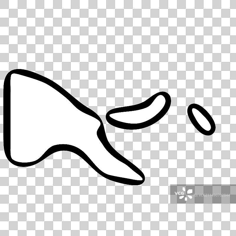 巴布亚新几内亚简化地图图片素材