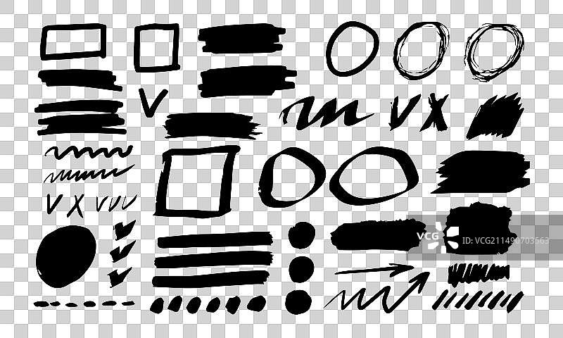 手绘黑色马克笔刷痕迹图片素材