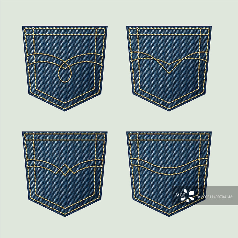 带各种缝线的牛仔裤后袋图片素材