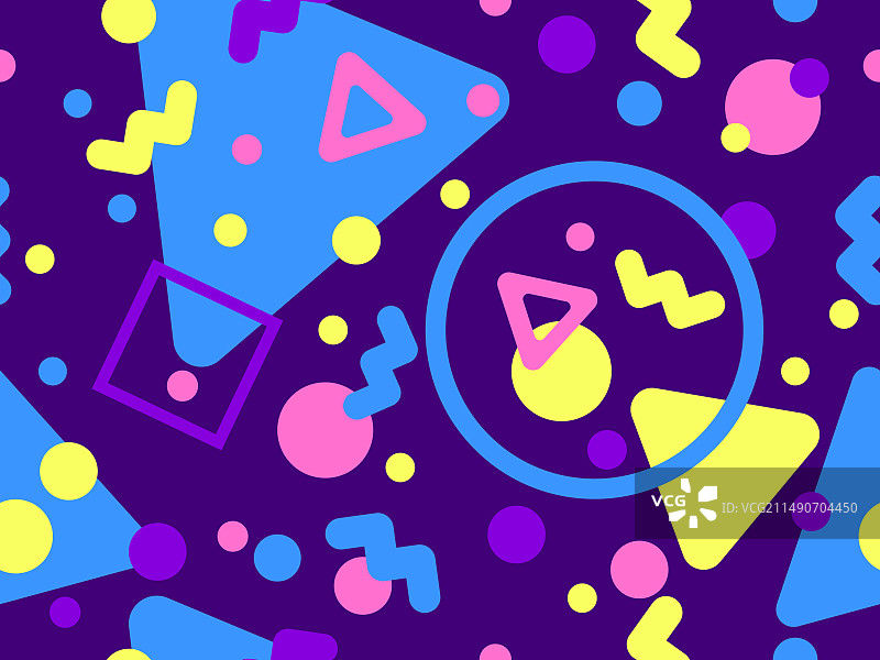 孟菲斯无缝图案与几何形状在图片素材