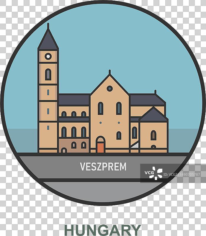 匈牙利城市维斯普雷姆城镇风光图片素材