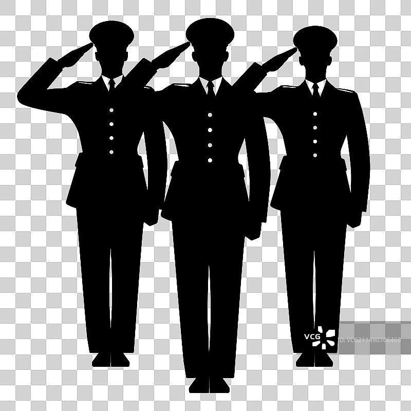 穿着礼服敬礼的士兵图片素材