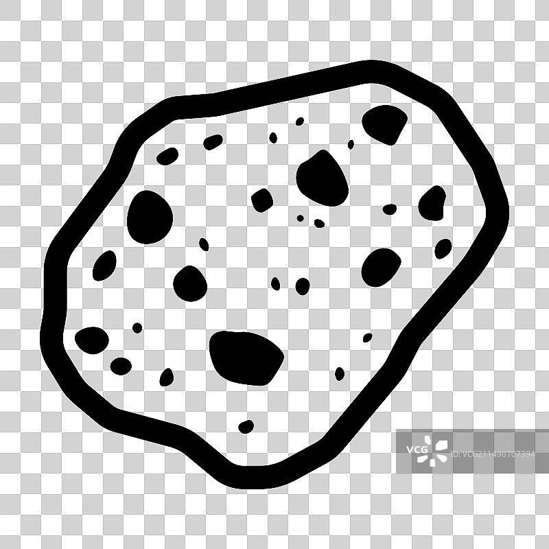 白色背景上的黑色小行星图标图片素材