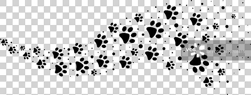 爪印波浪装饰剪贴画步道图片素材