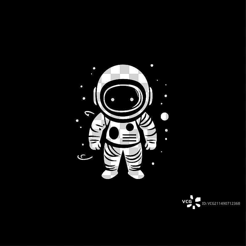 太空黑白隔离图标图片素材
