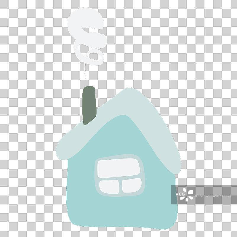 烟囱冒烟的旧歪房子图片素材