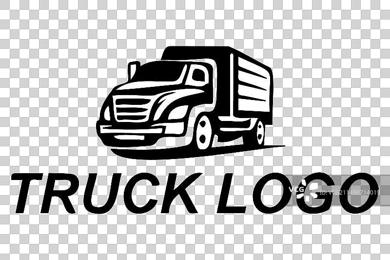 白色背景单色卡车标志图片素材