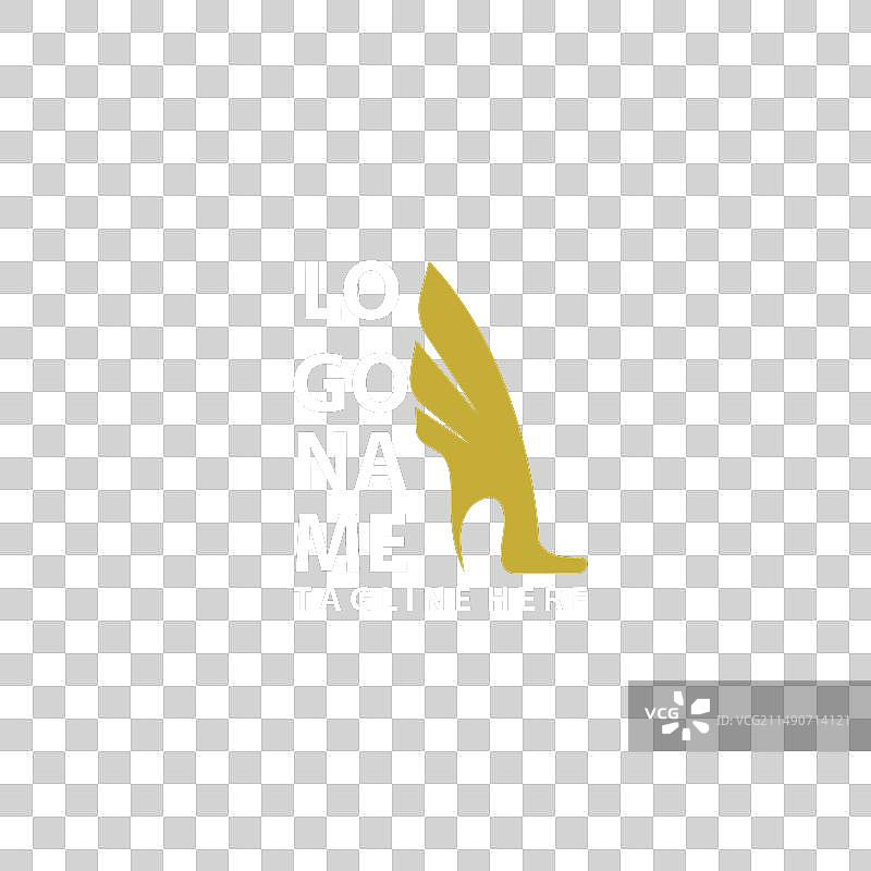 金色翅膀高跟鞋标志设计图片素材