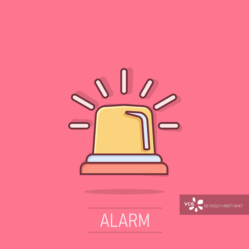 漫画风格的紧急警报图标灯图片素材