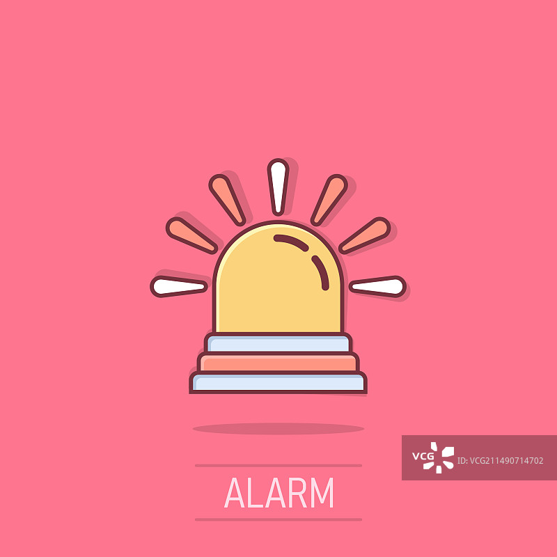 漫画风格的紧急警报图标灯图片素材