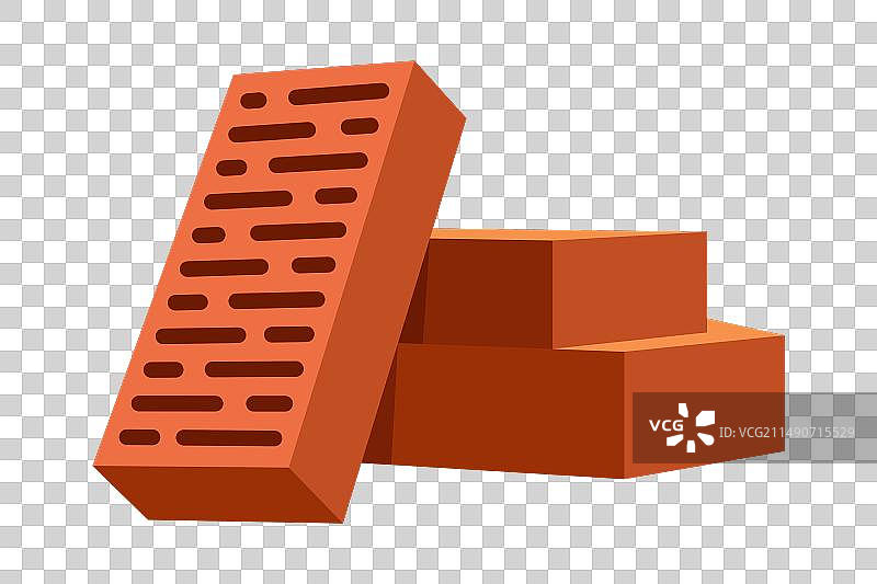 红色砖块卡通建筑材料图片素材