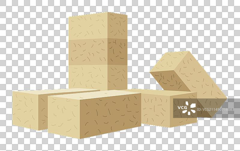 红色砖块卡通建筑材料图片素材