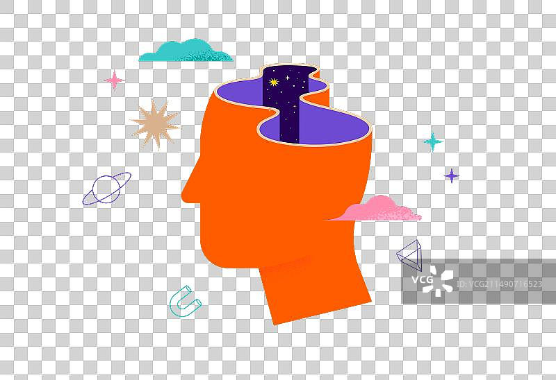 超现实主义心理学：梦境与精神健康概念图片素材