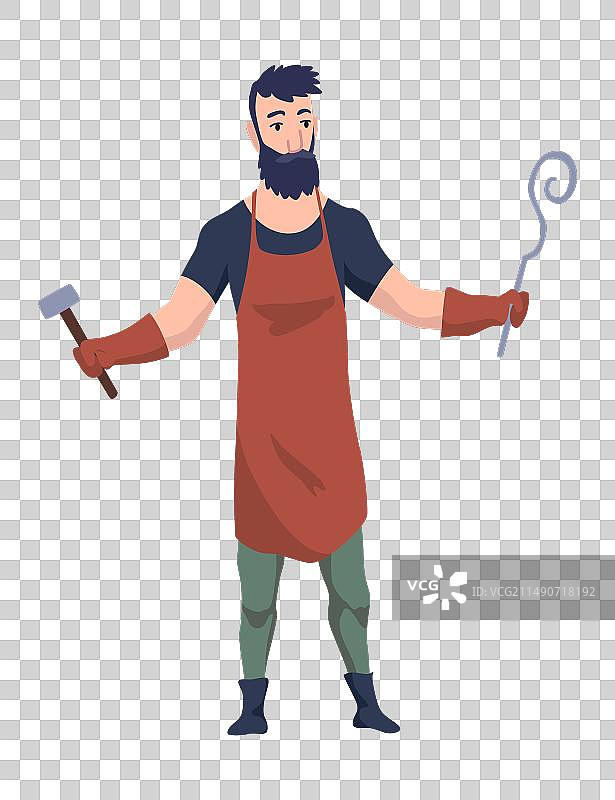 铁匠工人制作钢铁工艺图片素材