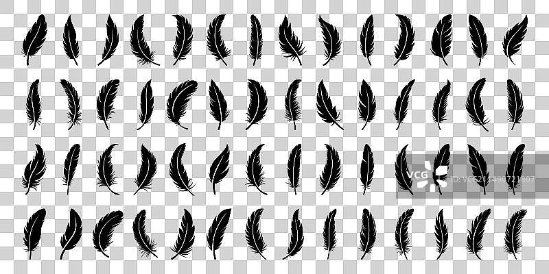 蓬松羽毛logo黑白图标图片素材