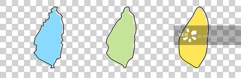 圣卢西亚国家地图分层展示图片素材