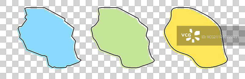 三个级别的坦桑尼亚国家地图图片素材