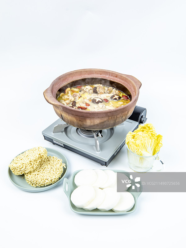 砂锅，炉灶打边炉图片素材