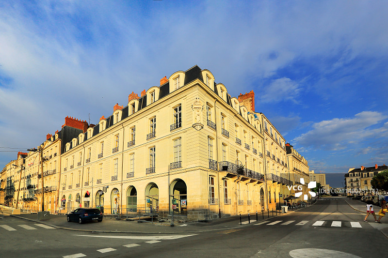欧洲法国南特城市建筑街景图片素材