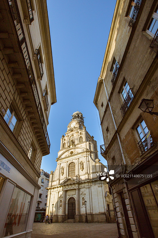 欧洲法国南特城市建筑街景图片素材