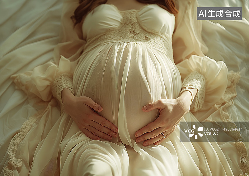 【AI数字艺术】怀孕的孕妇大肚子特写图片素材