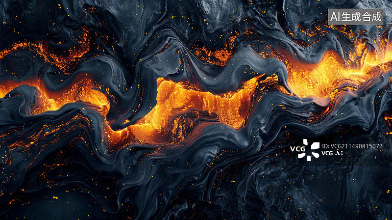 【AI数字艺术】熔岩流抽象画图片素材