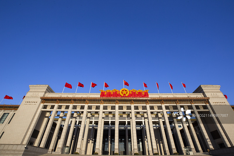 蓝天下的中国国家博物馆图片素材