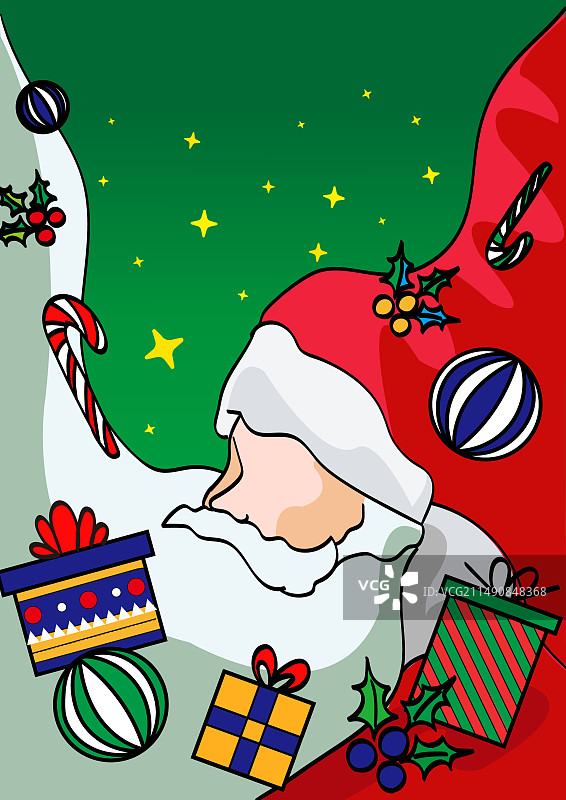 圣诞老人糖果礼物节日庆典插画背景图片素材