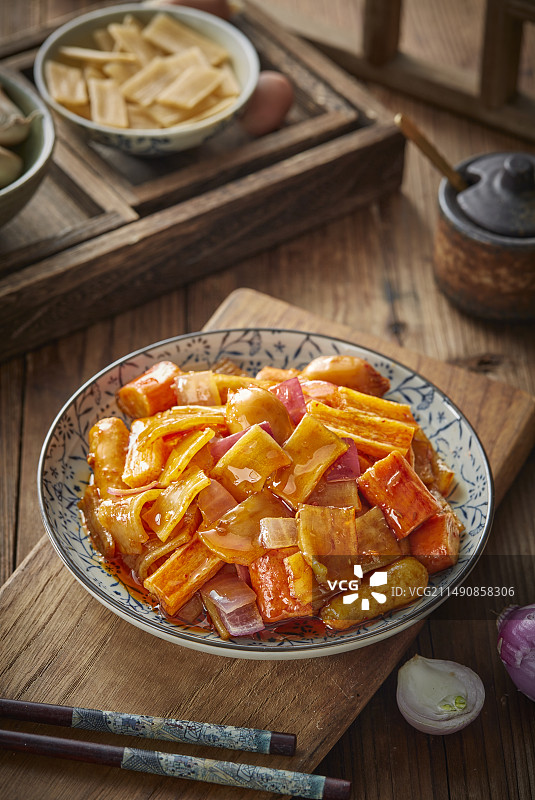 诱人的美食 炒凉粉图片素材