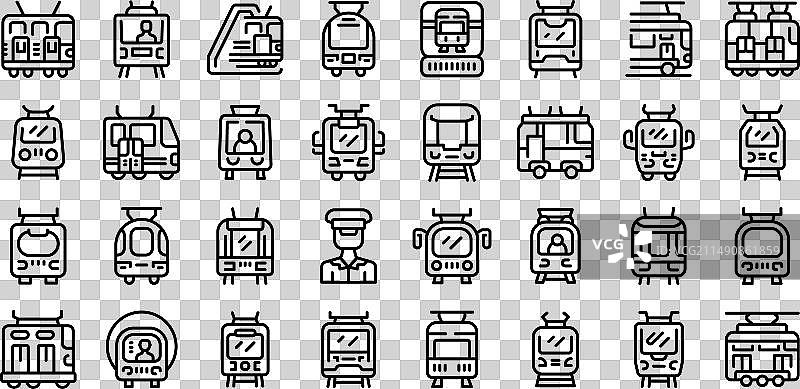 有轨电车司机图标，轮廓道路图片素材
