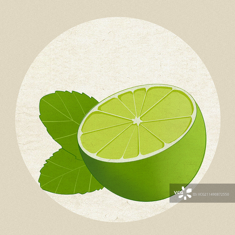 青柠檬手绘插画图片素材