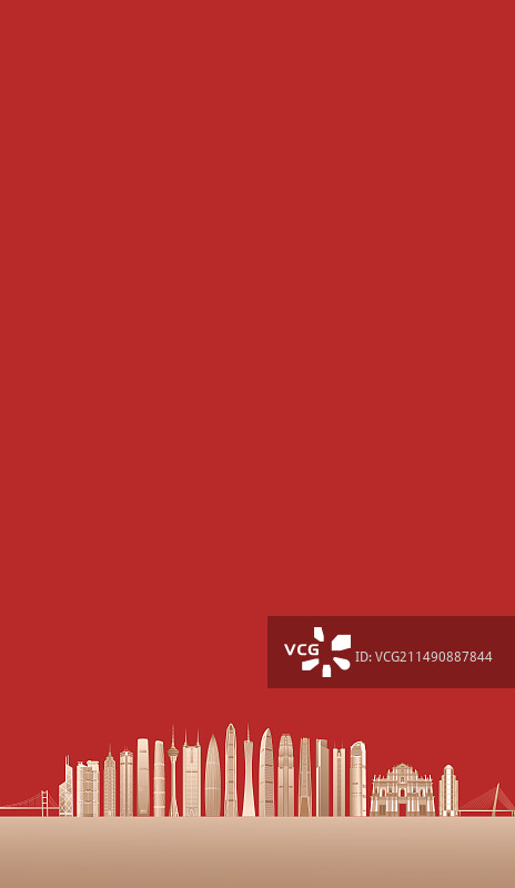 粤港澳大湾区新年矢量插画，春节金融汽车房地产高端庆典企业宣传年会年终盛典春节晚会图片素材