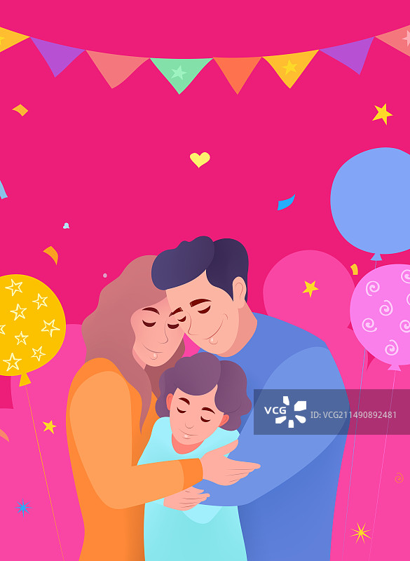 国际家庭日竖版插图图片素材