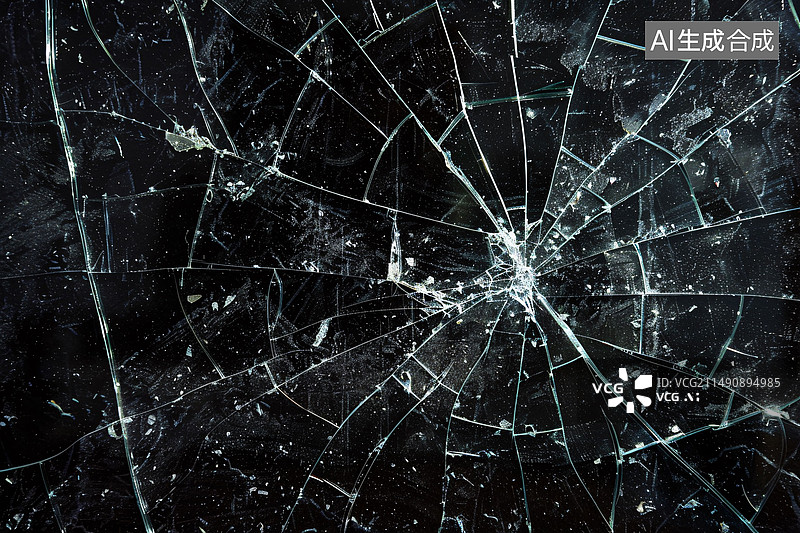 【AI数字艺术】破碎的玻璃纹理，碎裂飞溅的玻璃3D渲染图片素材
