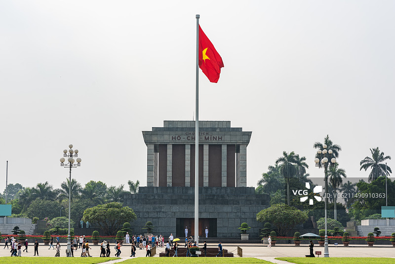 越南河内巴亭广场 胡志明墓图片素材