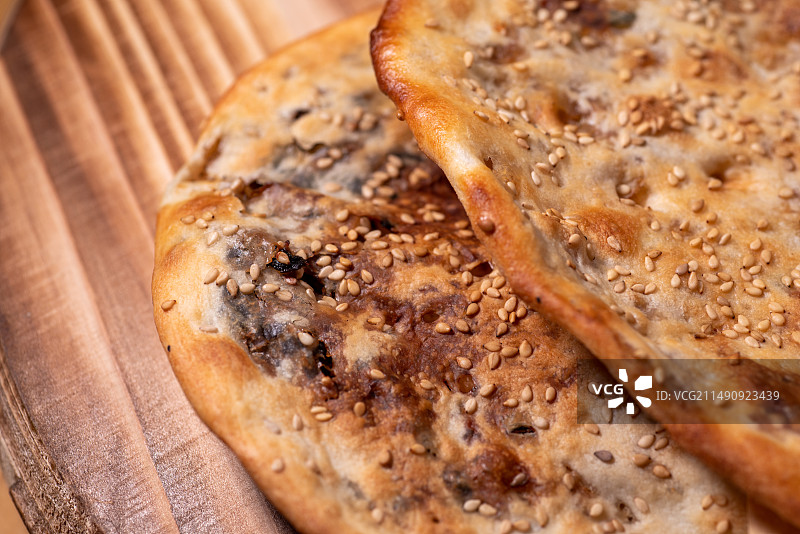 梅菜扣肉锅盔特写图片素材