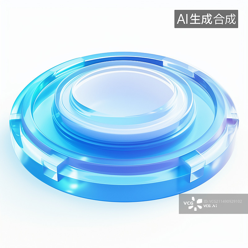 【AI数字艺术】微软风半透明玻璃B端图标底座3D图片素材