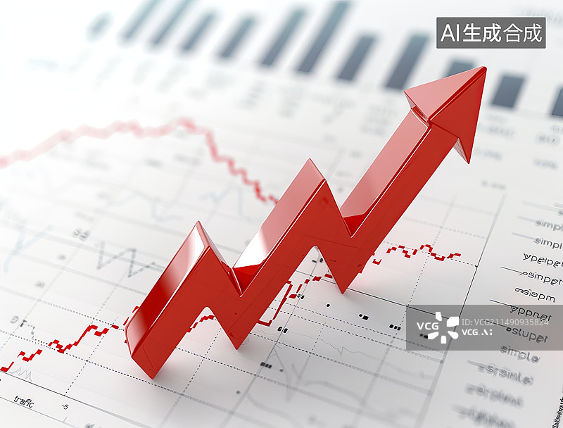 【AI数字艺术】股票市场财务增长图图片素材