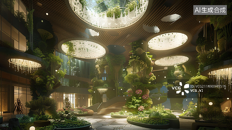 【AI数字艺术】豪华酒店室内游泳池图片素材