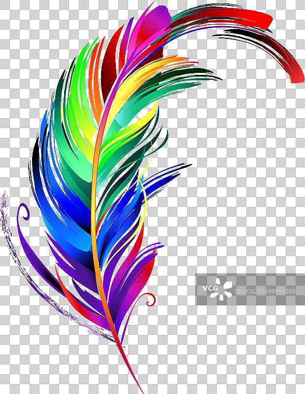 彩虹羽毛发光涂料图片素材