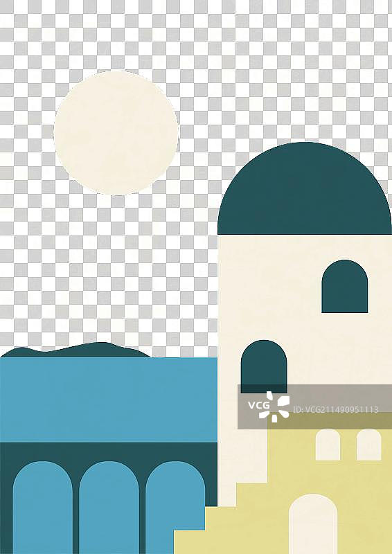 圣托里尼岛夏季假日图片素材