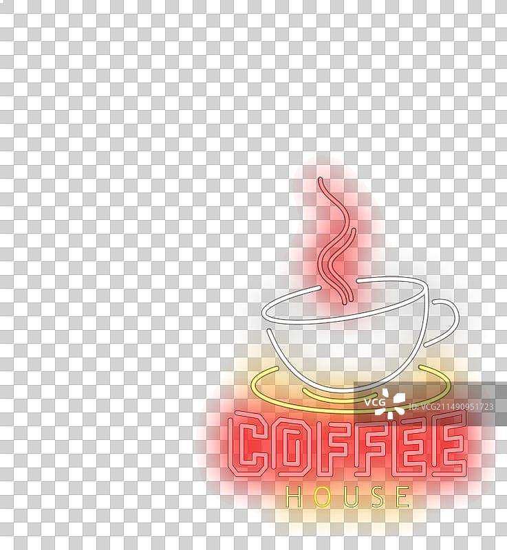 砖墙背景的霓虹灯咖啡馆标志图片素材