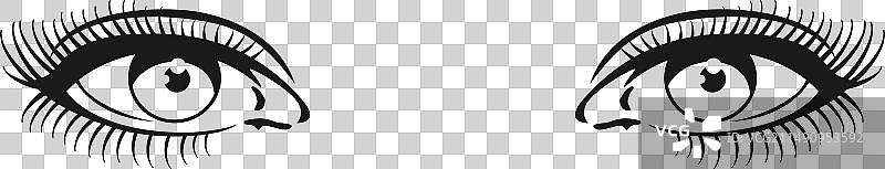 美丽黑眼睛女人Logo图片素材